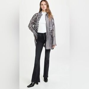 Veronica Beard Jeans Beverly Flare Skinny Jeans in color Washed Onyx